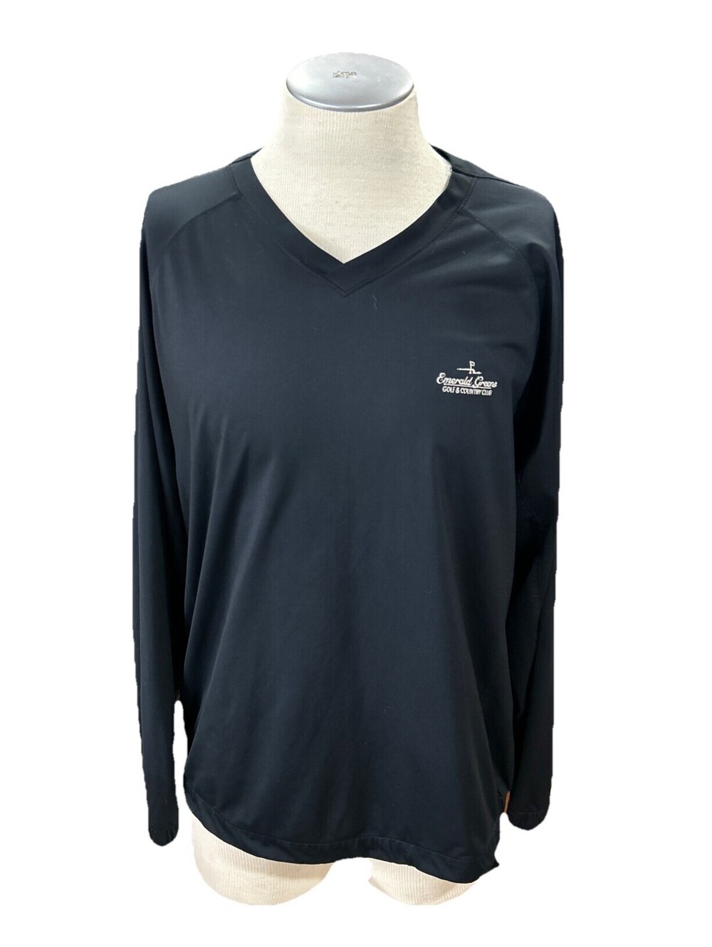 Nike Golf Vneck Pullover Windbreaker Large Emerald Greens Black
